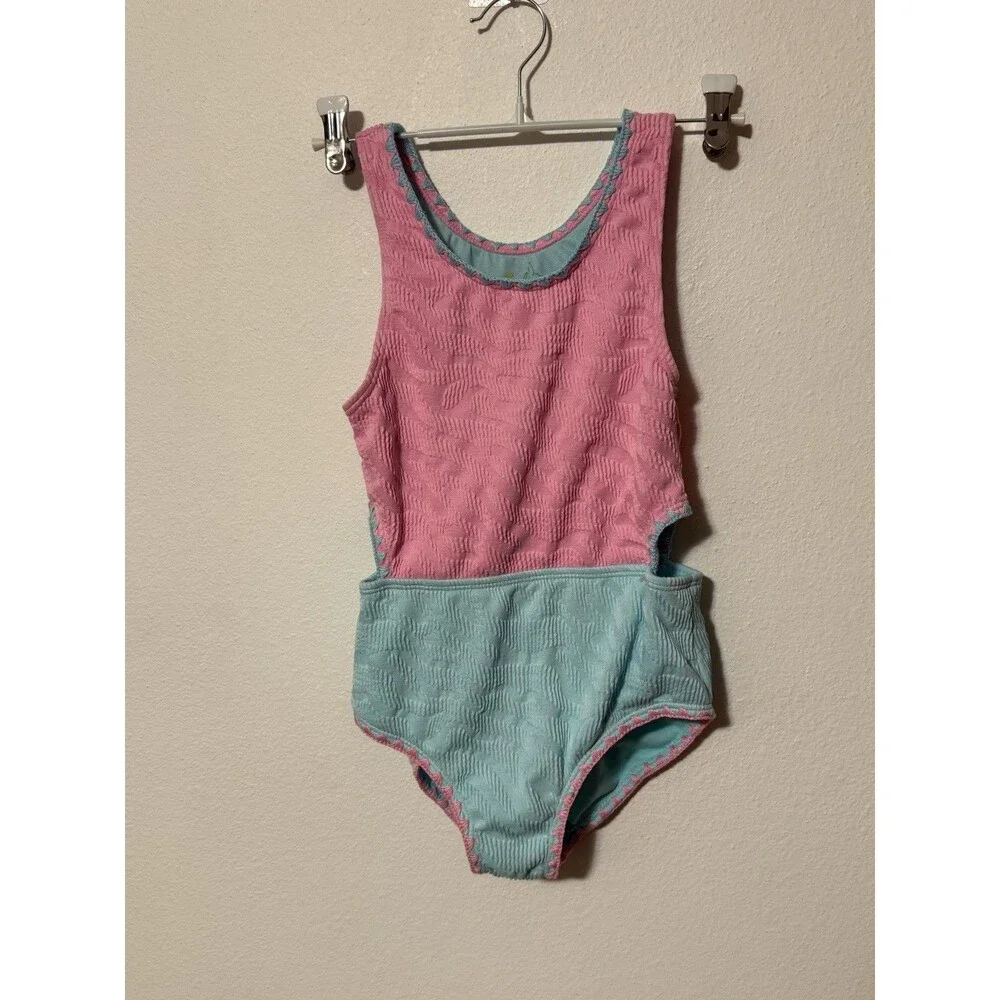 BMagical Girls 2-Piece Swimsuit Lot Size 12 - Pink/Teal Cut-Out & Seashell 1 NWT